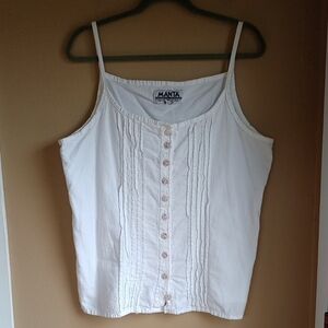 Manta vintage Cotton Tank Top With Button Detail Size XXL
